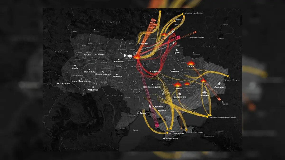 Палаючий Київ після масованої атаки: які райони опинилися під ударом